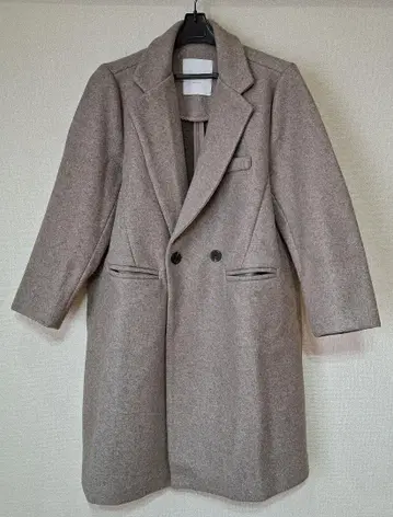 NADRI 더블 버튼 롱 코트 | 베이지 계열 (한국제)