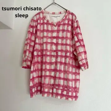 [ 츠모리치사토 쓰리 ] 긴팔 파자마 룸웨어 M 와코루 일본제 버튼