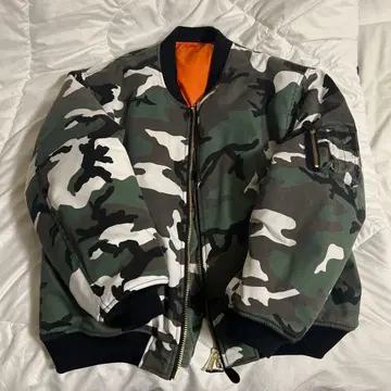 FMC D 카모 무늬 리버서블 봄버 블루종 남성용 XXL