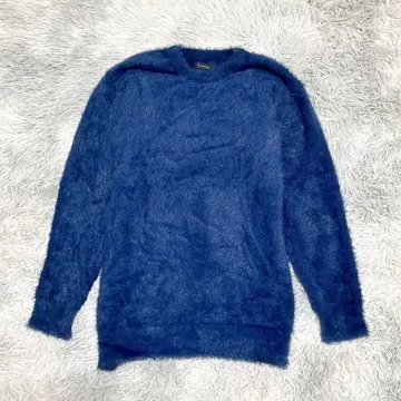 레이지블루 RAGEBLUE 여성용 모헤어 니트 스웨터 M 무지 파란색