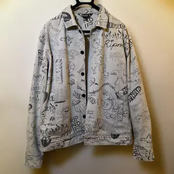 절판 레어 RIPNDIP 립앤딥 올 패턴 데님 자켓 G