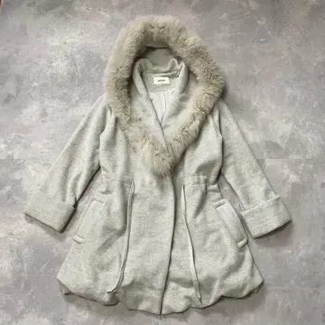 스나이델 퍼 코트 허리 셔링