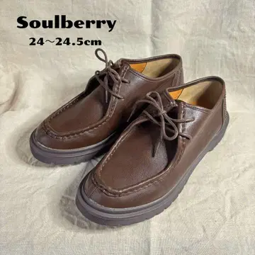 Soulberry 로리안 신발 다크 브라운 모카신 레이스업 LL