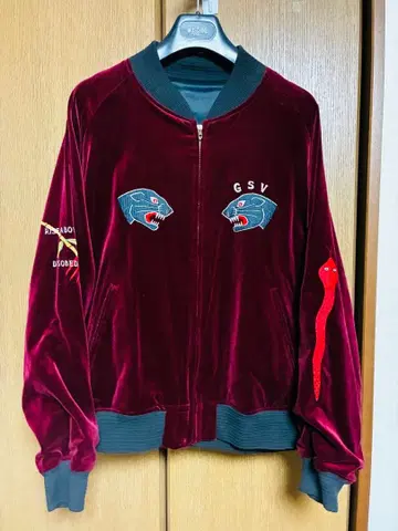 GANGSTERVILLE 빨간색 벨벳 스카잔 레어 사이즈 XL