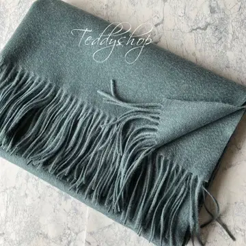 최고급 캐시미어 100% 대형 스톨 그레이쉬 그린