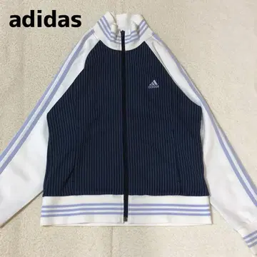 adidas 스트라이프 패턴 트랙 자켓 네이비 퍼포먼스 로고