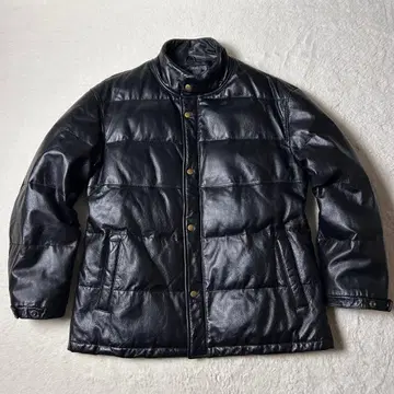 새상품급 소가죽 가죽 다운 자켓 블랙