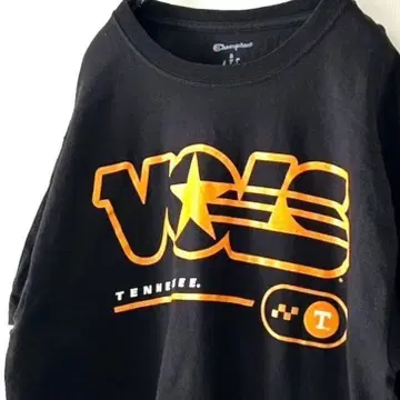 챔피온 VOLS 테네시 T셔츠 블랙 블랙 구제 의류