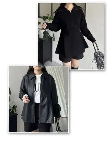 prose verse 가죽 자켓 맨투맨 페플럼 니트