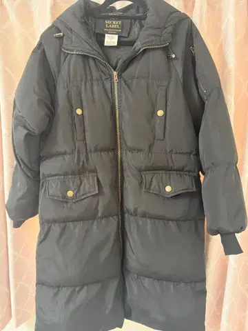 SECLETLABEL 한국 여성용 후드 부착 롱 다운 자켓