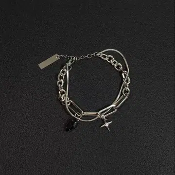 실버 체인 목걸이 별 모양 참