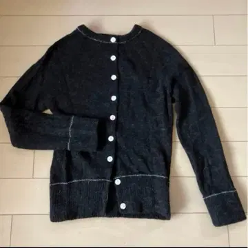 MemuCrea 니트 알파카 혼방 뒷단추 가디건 2way