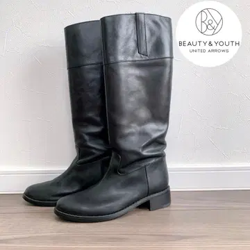 뷰티앤유스 롱 부츠 가죽 라이딩 부츠
