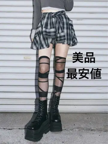 다리치 레이어드 체크 숏팬츠 NVY 네이비