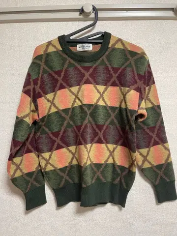 Munsingwear 다이아몬드 패턴 니트 스웨터 L 사이즈 구제 의류