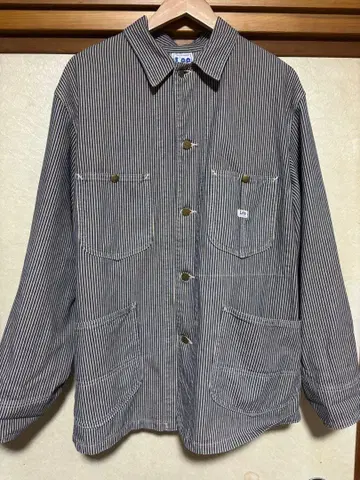 Lee DUNGAREES 히코리 스트라이프 패턴 데님 자켓 커버올