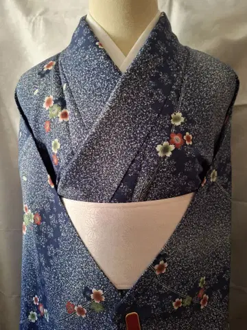 꽃무늬 네이비 컬러 코몬 워셔블 기모노