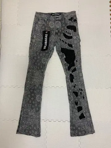 VALABASAS 장미 플레어 데님 30