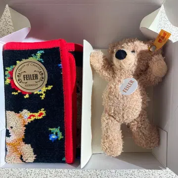 Steiff x FEILER 슈타이프 테디베어즈 앤 하이디 세트