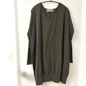 나노 유니버스 FRAMMENT CUORE 니트 카키 울 혼방 V넥