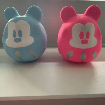 시라카와 미키 달마 스카이블루 핑크 2개 세트