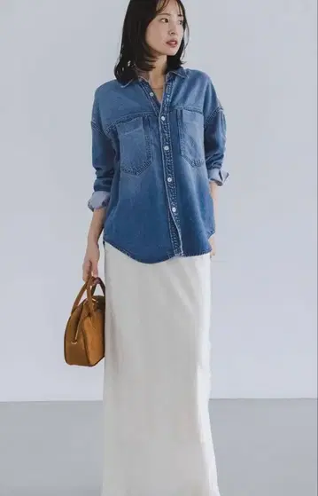 [ NOBLE ] 수딩 데님 빅 포켓 셔츠