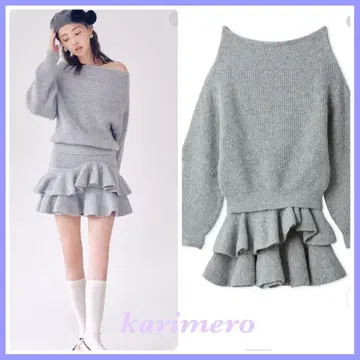 LILY BROWN (릴리 브라운) 오프숄더 니트 셋업