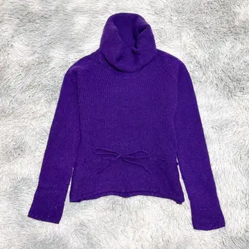 오조크 OZOC 여성용 터틀넥 스웨터 M 무지 보라색
