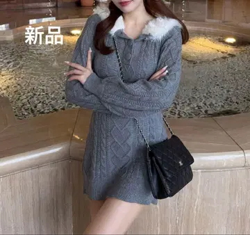 OLIVE des OLIVE 새상품 keru 스타일 폭주 원피스 그레이