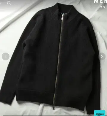 블랙 풀 집업 니트 가디건