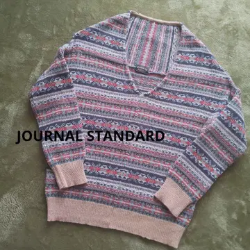 JOURNAL STANDARD 기하학 패턴 V넥 스웨터