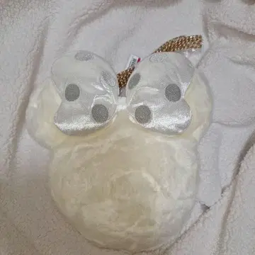 미키 모양 화이트 인조 모피 숄더백