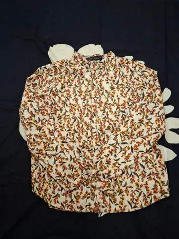 [팔라스 팰리스] 미니 꽃무늬 셔츠 블라우스 면 100% 사이즈 2