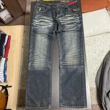 J.T. SHOU 다크 블루 데님 청바지