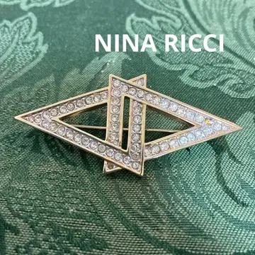 NINA RICCI 니나리치 브로치 큐빅 골드