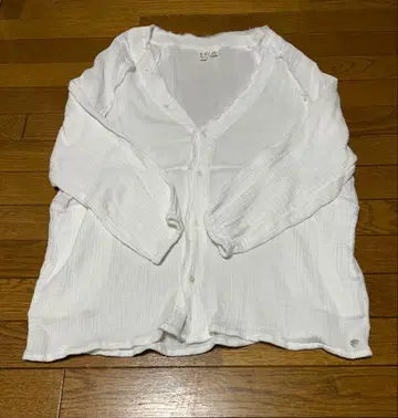 화이트 코튼 가디건 긴팔