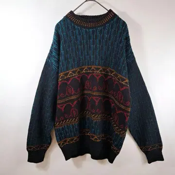이탈리아제 80s 90s vintage 울 스웨터 멀티 컬러
