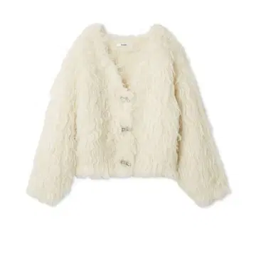 SNIDEL 디자인 니트 가디건 화이트 프리 사이즈