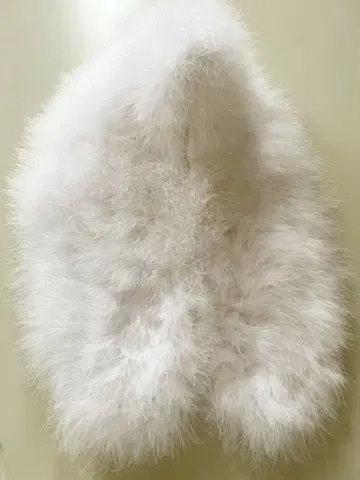 컨디션 최상 깃털 100% 퍼 페더 화이트 퍼 숄 새틴 안감 부착