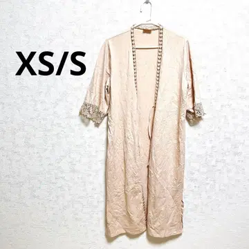 LE ROSE 베이지 레이스 소매 가디건 [ XS/S ] 캐주얼 레이스