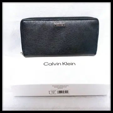 캘빈클라인 캘빈클라인 장지갑 라운드 지퍼 천연 가죽 박스 포함