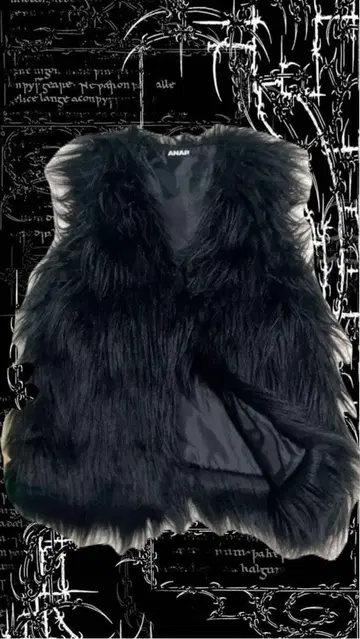 퍼 베스트 퍼 조끼 퍼 블랙 긴 털