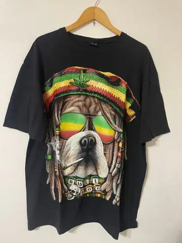 개 그래픽 T셔츠
