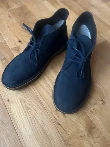 클락스 데저트 부츠 스웨이드 부츠 네이비