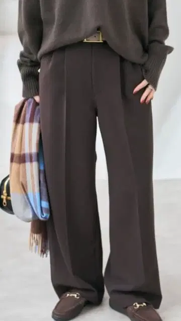 Spick and Span 더블 크로스 투 턱 팬츠