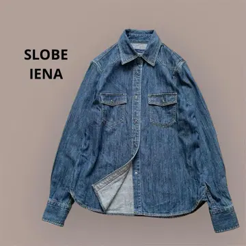 [ SLOBE IENA ] 여성용 긴팔 데님 셔츠 아름다운 실루엣