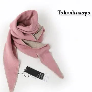 406 새상품 타카시마야 캐시미어 실크 머플러 일본제 삼각형 머플러