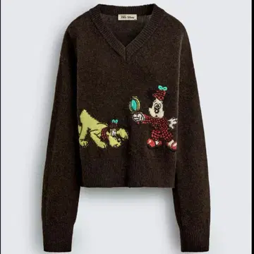 자라 ZARA 니트 디즈니 미키 스웨터 가디건