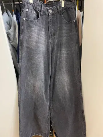 와이드 데님 블랙