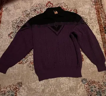 하프 지퍼 보라색 퍼플 니트 드라이버즈 니트